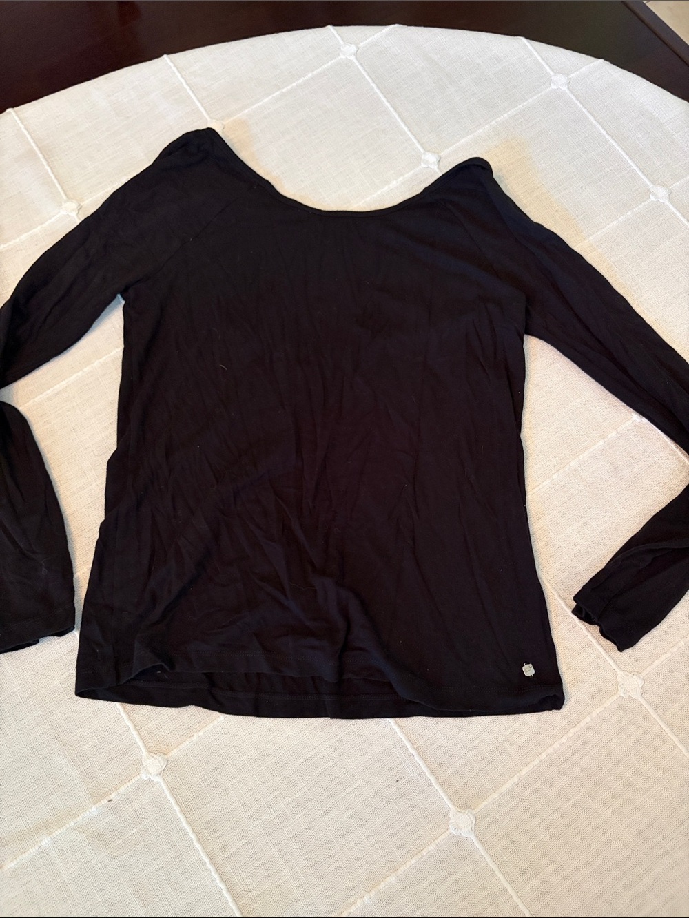 Fabletics Black Long Sleeve Boatneck Top